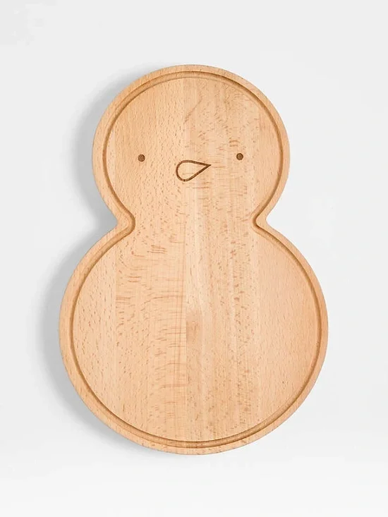 Crate&Barrel Snowman Wood Cutting Board