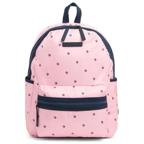 Tommy Hilfiger Pink Portland‎ Navy Blue Large Backpack Laptop Case School Bag