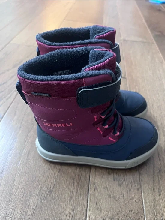 Merrell Kids' Winter Snow Boots in Purple/Burgundy and Navy - size 11