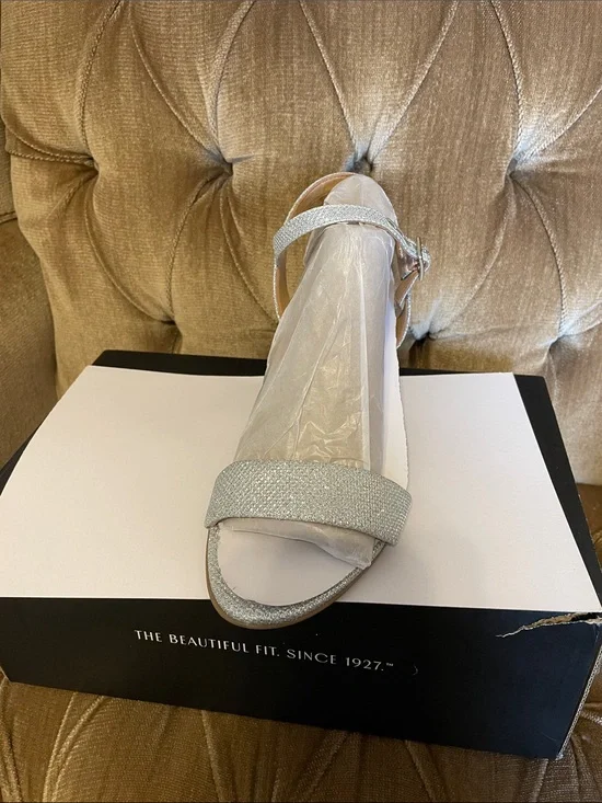 Naturalizer Silver Sparkle Open-Toe Sandal