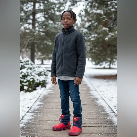 CROCS Kids Red and Navy Snow Boots