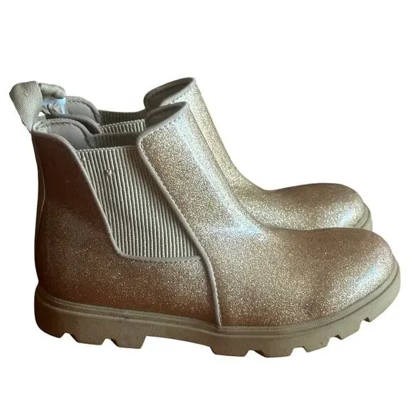 NATIVE Kensington Treklite Glitter Boots sz 5 Gold Rainboots