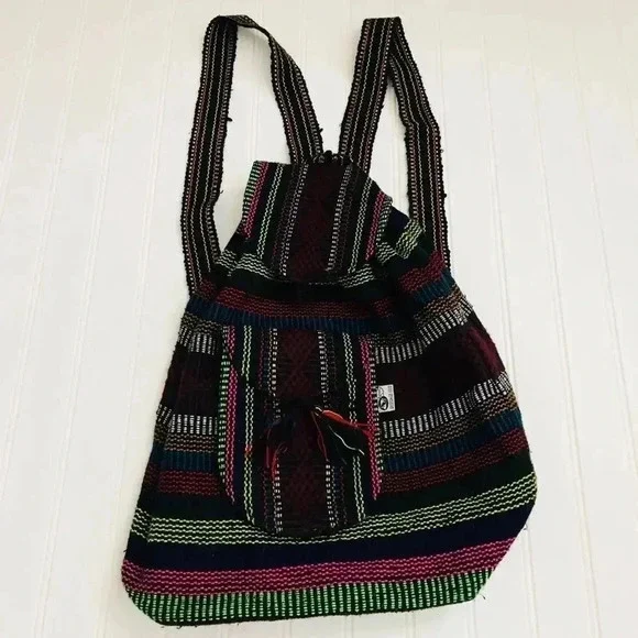 NWOT Artisan boho woven backpack