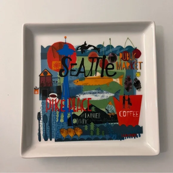 Crate & Barrel • “Road trip” Seattle Plate‎