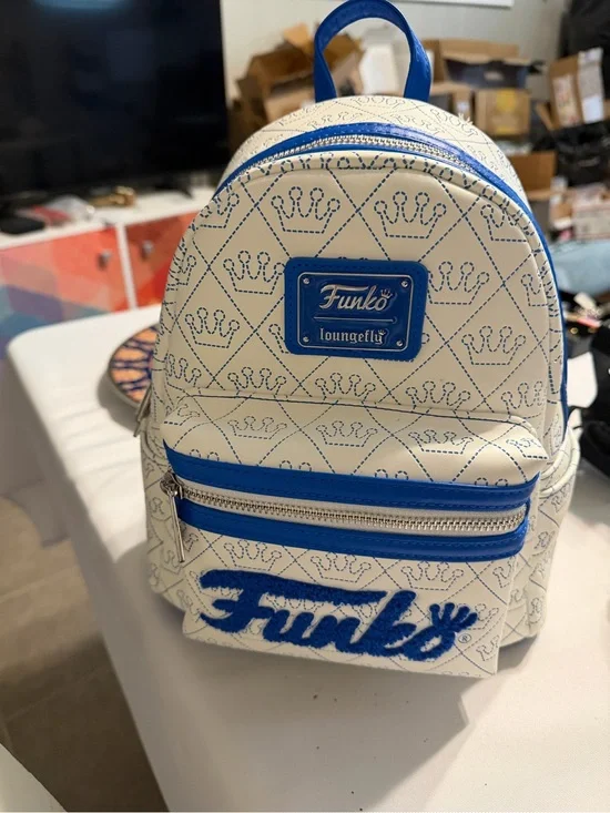 Funko Loungefly Mini Backpack White Blue Crown Logo NWT Funko Collectible Bag