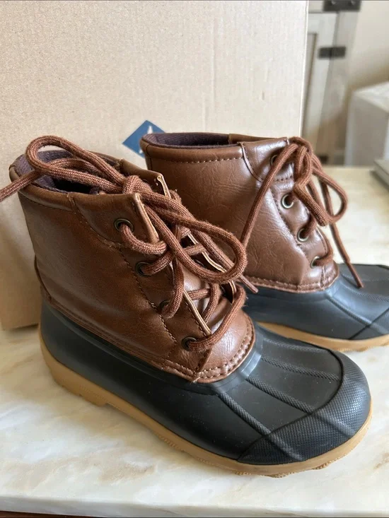 Sperry Kids Boys Weatherproof Port Boots Navy/Tan Sz 13 Classic Preppy Fall
