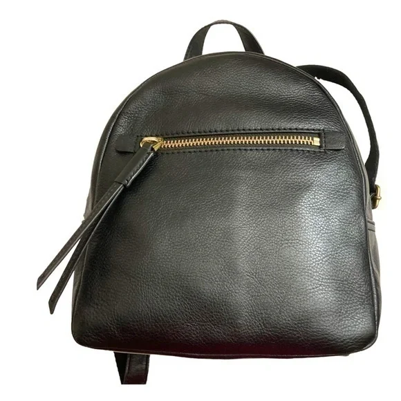 Fossil black leather backpack bag