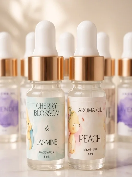 Set of 7 Aroma Oil Dropper 5ml Scented Fragrance Oils, Eco Gift Box Made in USA