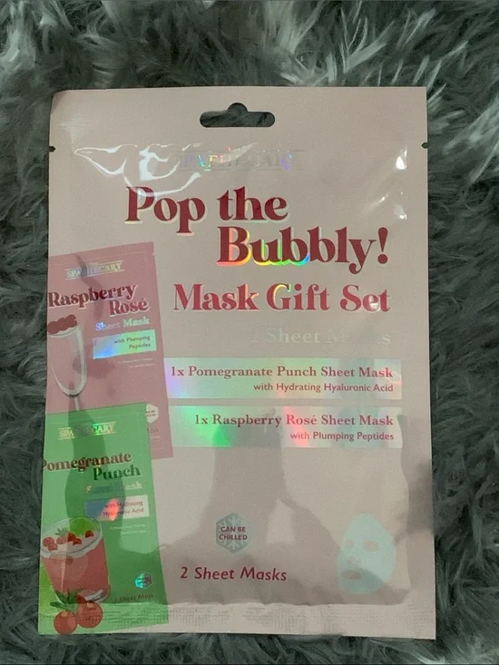 Pop the Bubbly! Mask Gift Set - Raspberry Rosé & Pomegranate Punch (Pink)