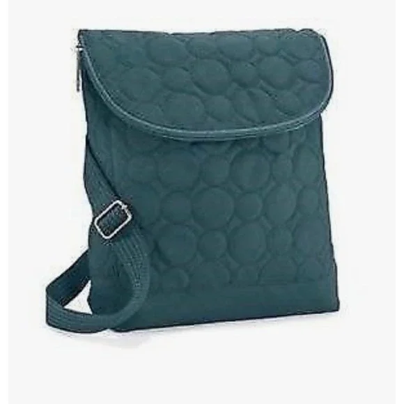 Thirty-One Vary You Backpack Purse Jade Quilted Dots Convertible Crossbody Bag