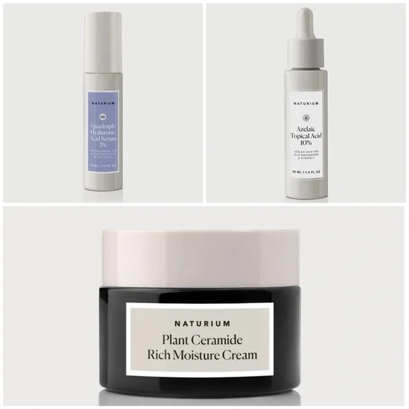 Naturium Skincare Bundle- NWT- Hyaluronic & Azelaic Acid Serums & Ceramide Cream