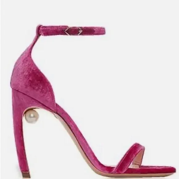 NICHOLAS KIRKWOOD NWOT MIRA PEARL VELVET SANDALS SIZE‎ 39 1/2
