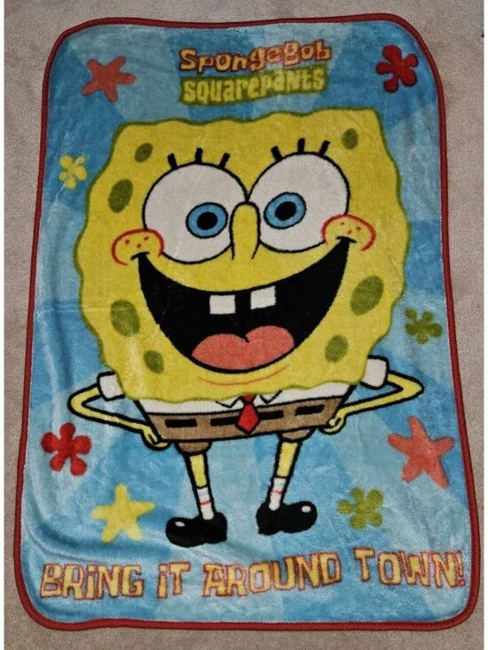 Nickelodeon Spongebob Squarepants Blanket Throw 29x43 Bring It Around Town