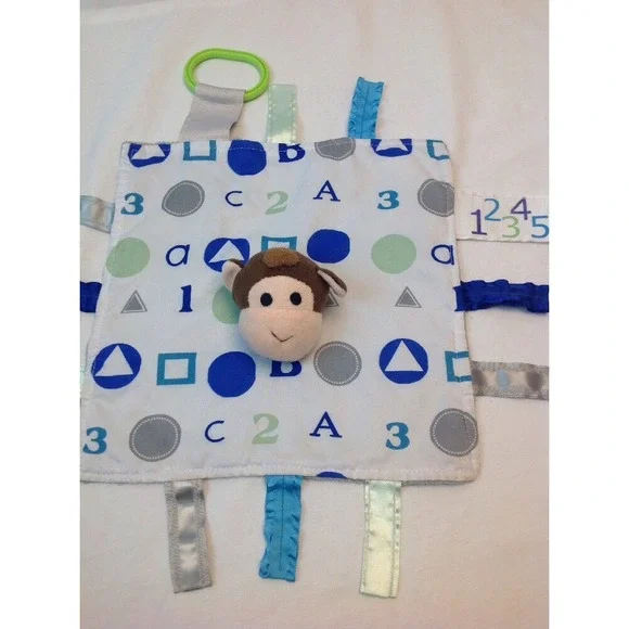 Baby Jack Lovey Security Blanket Monkey Tags 10