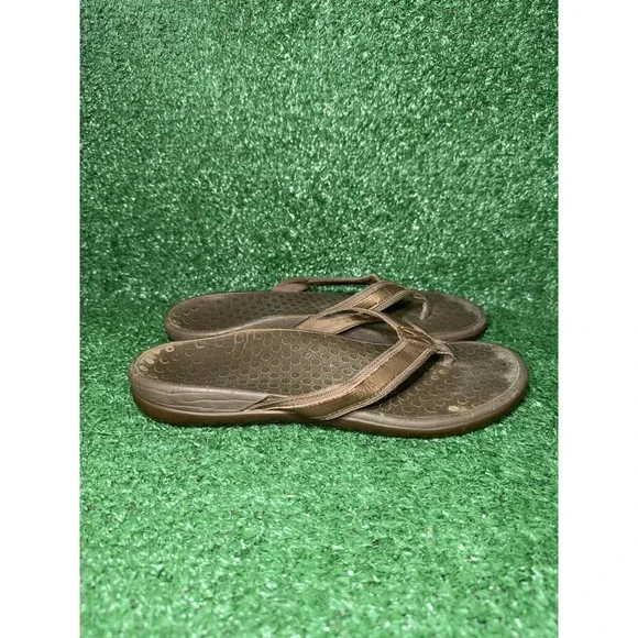 Vionic Sandals Womens Size 10 Tide II Brown‎ Orthotic Beach Comfort Flip Flops