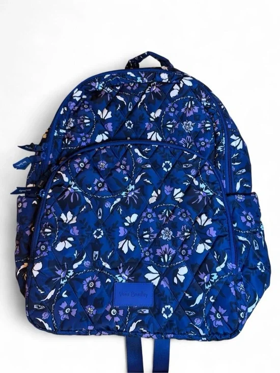 Vera Bradley Royal Blue Floral Quilted Backpack