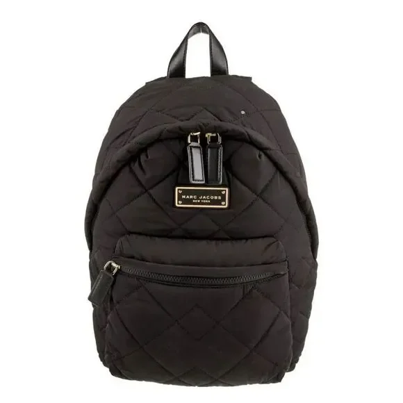 marc jacobs Authentic Solid Black nylon quilted backpack