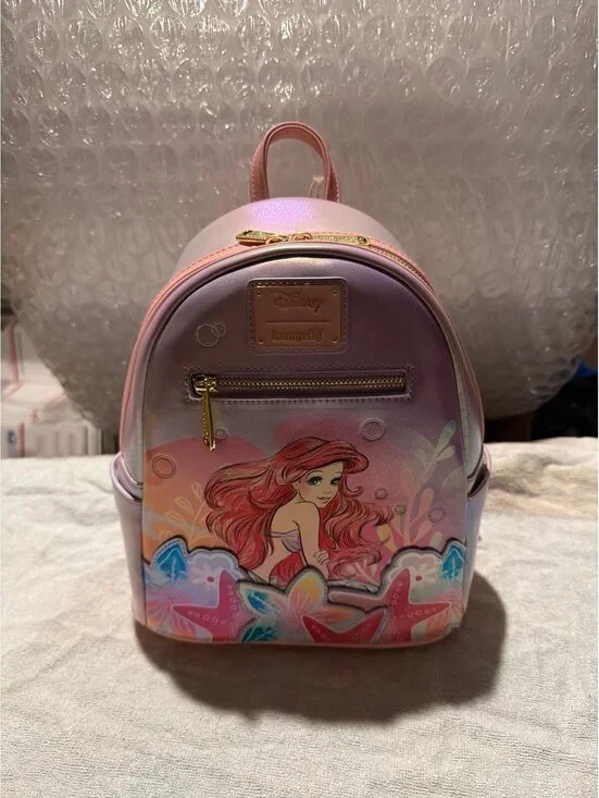 Loungefly Disney The Little Mermaid Ariel Soft Floral Mini Backpack NWT
