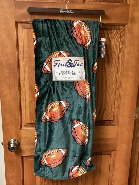 First & Ten Oversized Football Plush Blanket 🏈