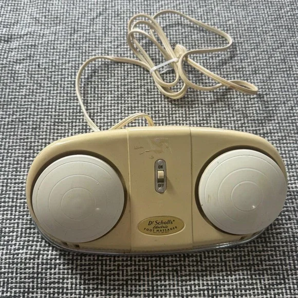 Vintage Dr Scholls Electric Foot Massager Cream Retro Mid Century Works Great