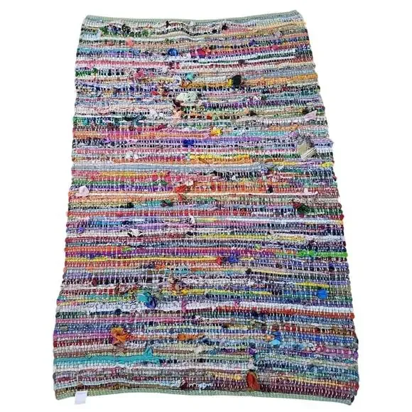 Woven India Rag Rug Chindi Multicolor 69X43