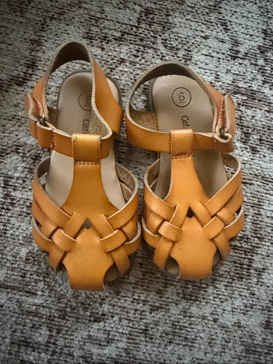 Carter's Toddler Woven Sandal in Tan/Cognac