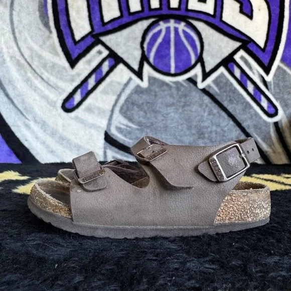 Size 25/7C - Birkenstock Sandals Kids Brown Strappy Cork Buckle Shoes Germany