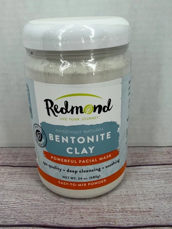 REDMOND Natural Bentonite Clay, Soothing Mud Mask, Facial, Skin 24oz Jar New