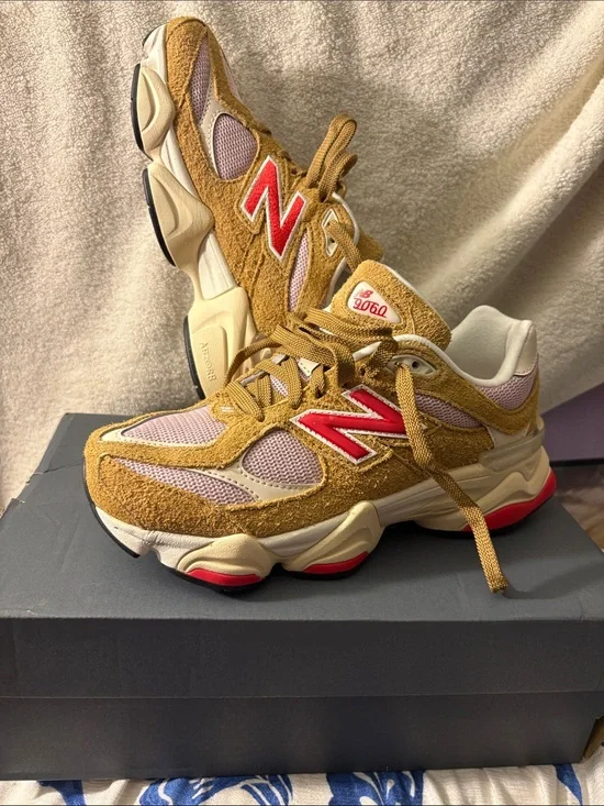 New Balance Women’s Sneakers in Mustard and Red Accents