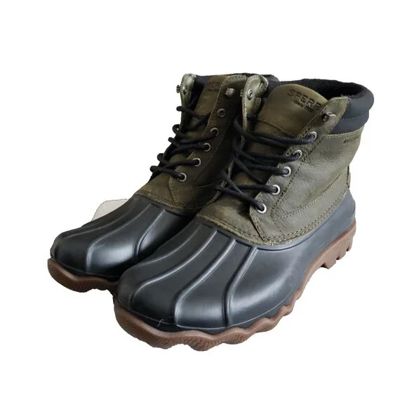 Sperry Top-Sider Brewster Waterproof Duck Boots STS15804 Olive & Black Mens Sz 9