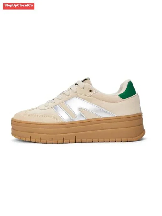 Women's Platform Sneakers Suede Faux Leather Slip Resistant Breathable Casual
