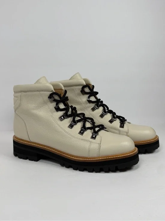 Marc Fisher Men’s Cream‎ Leather Upper Interior-Stamped Boot 11M
