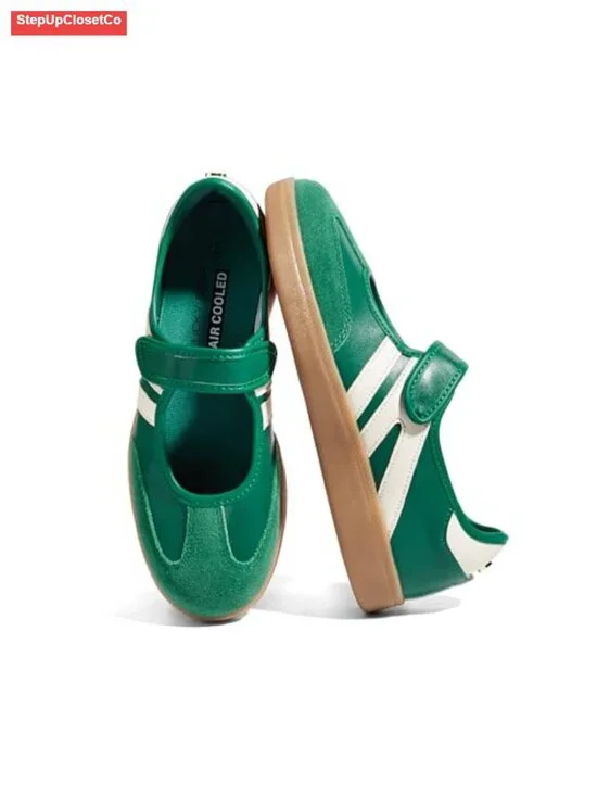 Women Cow Suede Micro Leather Retro Sneakers Hook Loop Walking Shoes