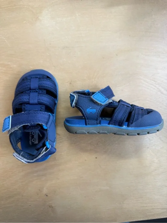 See Kai Run Navy and Light Blue Kids Strappy Sandals