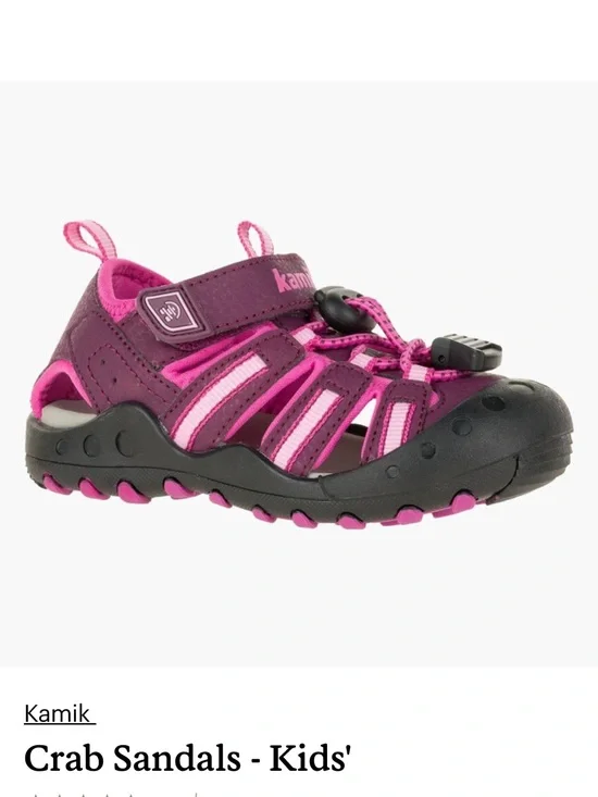 Kamik Kids' Crab Sandals in Purple/Pink Girls Size 4 Hiking Play Travel