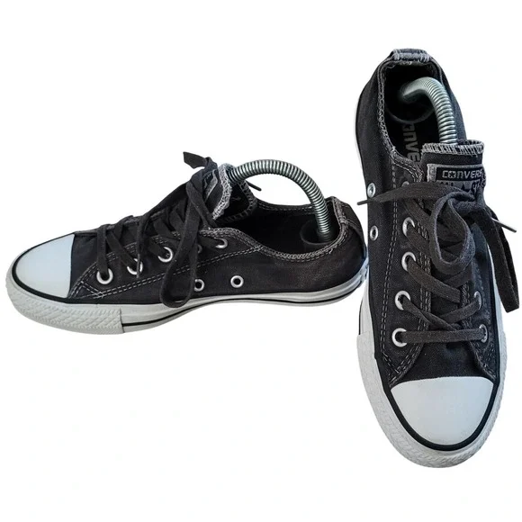 Converse Charcoal Gray Faded Black Canvas‎ Sneakers Low Top Women's size 5.5