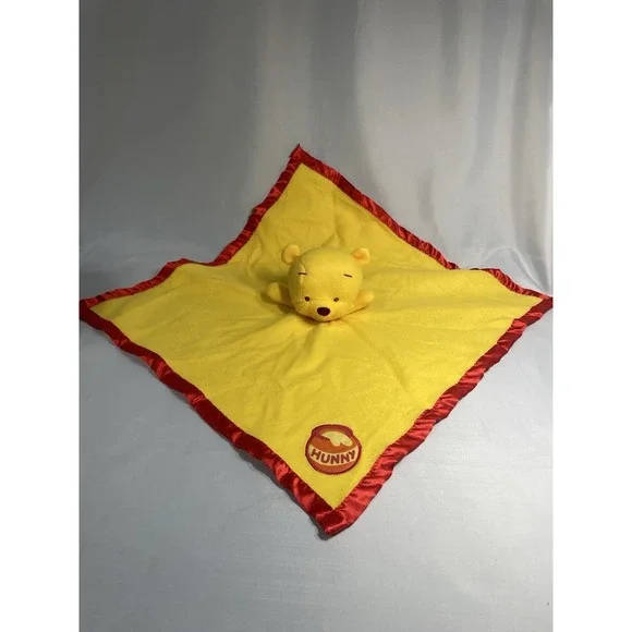 Disney Winnie The Pooh Lovey Security Blanket Yellow Honey Pot Fleece 18
