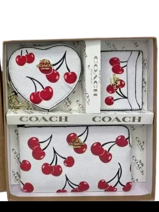 Women’s COACH Boxed Essential Cherry Print Leather Set