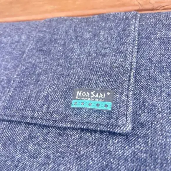 Norsari Nordic Sari Size Small Indigo Herringbone Wool Acrylic Wearable Blanket