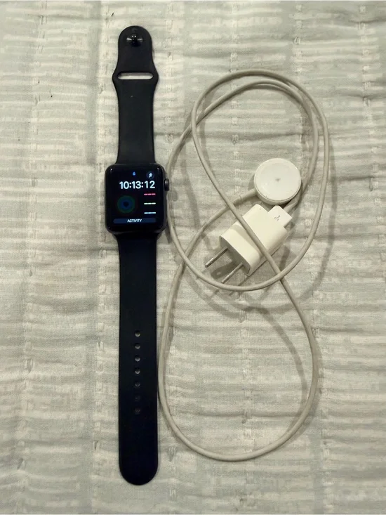 Apple Watch Series 3 42mm with Black Sport Band and Charger