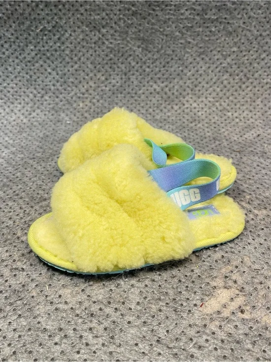 Ugg Fluff Yeah Yellow Slipper Sandals Size 10 Girls