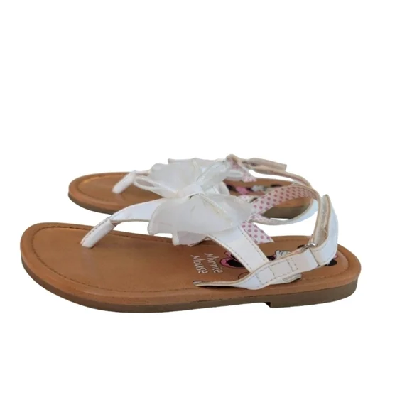 Disney Minnie Mouse White Bow Sandal Size 10