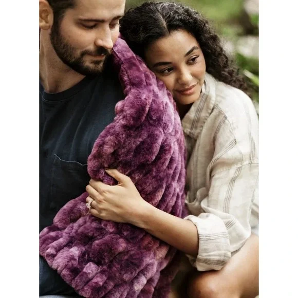 Minky Couture Grande Purple Plush Blanket 60x84 New With Tags Luxury
