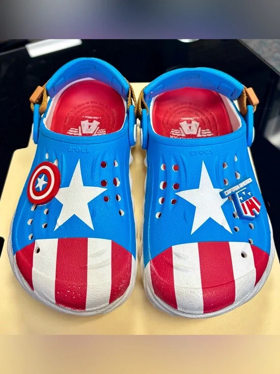 CROCS Kids Captain America Blue, Red & White
