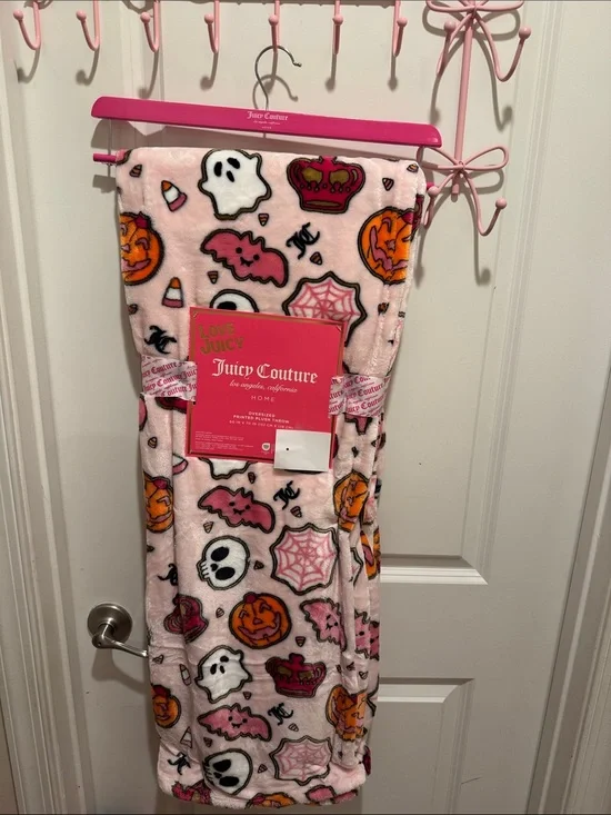 Juicy Couture Pink Halloween Throw Blanket