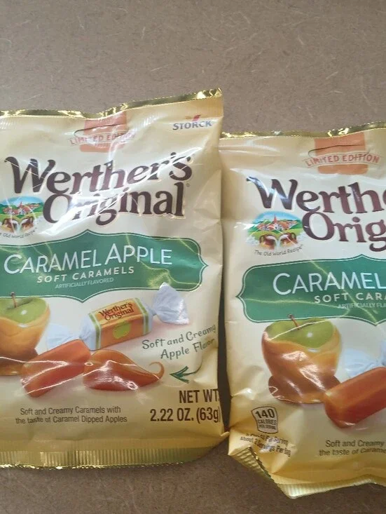 2 bags Limited Edition Werthers Caramel Apple Soft Caramels - Creamy