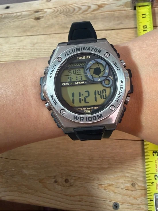 Casio Black and Silver Digital Illuminator Watch