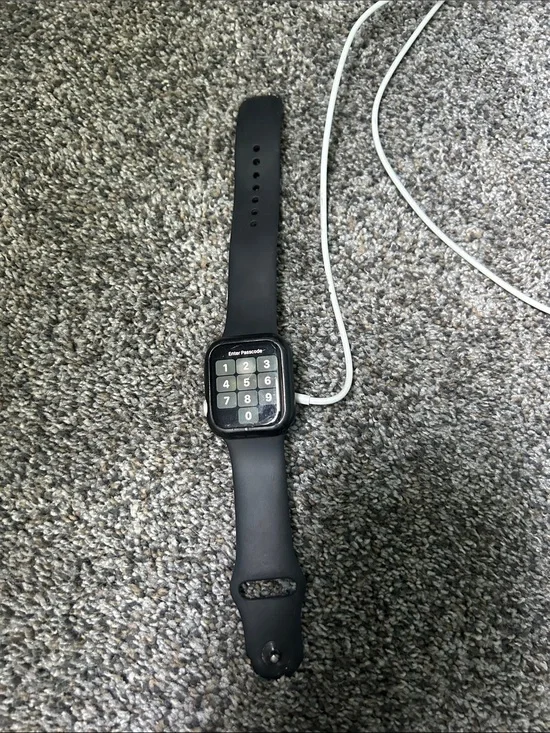 Apple Black Smartwatch Series 3 with Silicone Band and Passcode Lock