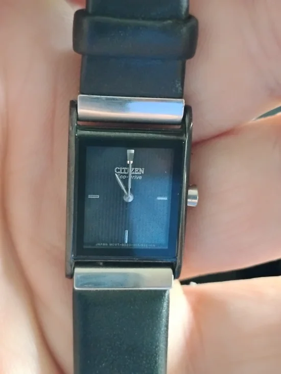 Citizen Blue Dial Rectangular Women's Watch with Black Strap