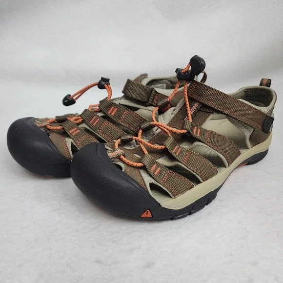 Keen Newport H2 1018270 Kids 6 Brown Orange Bungee Lace Closed Toe Hiking Sandal